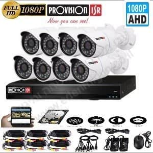 מערכת 8 מצלמות אבטחה כולל DVR PROVISION HD 2MP